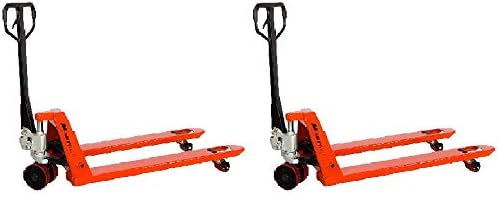 Mighty Lift ML55-2 Heavy Duty Pallet Jack Truck, Orange (2 Pack)