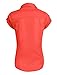 LE3NO Womens Lightweight Fitted Short Sleeve Button Down Shirt
