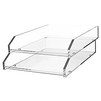 Kantek Acrylic Double Letter Tray, 10.6-Inch Wide x 13.9-Inch Deep x 4.8-Inch High, Clear (AD15)