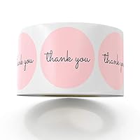 Sweetzer & Orange Thank You Stickers | 1.5 inches | 1000 Pink Stickers for Company Giveaway & Birthday Party Favors | Labels & Mailing Supplies for Small Business Boutique Bags & Merchandise Bags