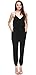 Sheinside® Women's Black Spaghetti Strap V Neck Loose Jumpsuit