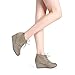 DREAM PAIRS TOMSON Women's Casual Fashion Outdoor Lace Up Low Wedge Heel Booties Shoes taupe 8 B(M) US