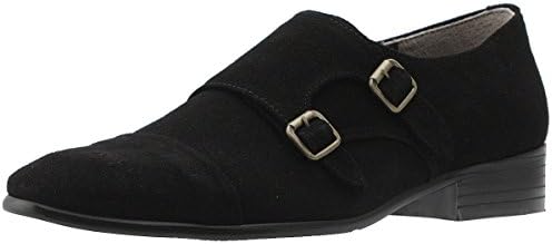 Holstyle Handmade Men's Straight-tip Slip-on Suede Monk Strap Dress Shoes HSB-4214SU black 8.5