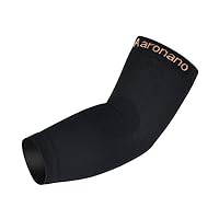 Aaronano Compression Elbow Brace - Black Sweat-Wicking Elbow Sleeve for Men and Women Fit Tennis, Golfers, Lacrosse, Basketball Medium(Double Elbow Compression Sleeves)