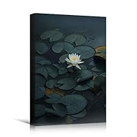 Canvas Wall Art Water Lily Bohemian Colorful Floral Group Multicolor Photography - 12x18 inches