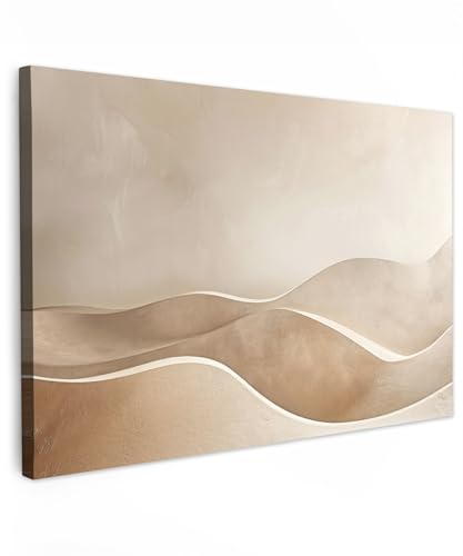 MuchoWow© Wandbilder 90x60 cm Wohnzimmer Wanddeko Schlafzimmer Zimmerdeko Wandgemälde Zimmer Deko auf Wand Dekoration Wall Art Beige - Hügel - Muster
