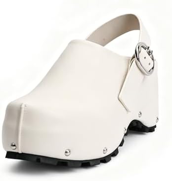 Amazon.com | XOBZJH Women's Black Leather Platform Professional