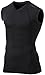 TM-MUV06-BLK_Medium Tesla Men's V Neck Sleeveless Cool Dry Compression Muscle Tank Baselayer MUV06