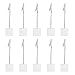 10pcs Table Number Holder Name Place Card Holder Memo Clip Holder Stand Note Holder Pictures Card Paper Menu Clip (White)