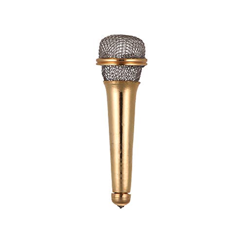 Muslady Mini Microphone Mic Model Exquisite Desktop Decoration Ornaments Gift with Microphone Stand Delicate Box