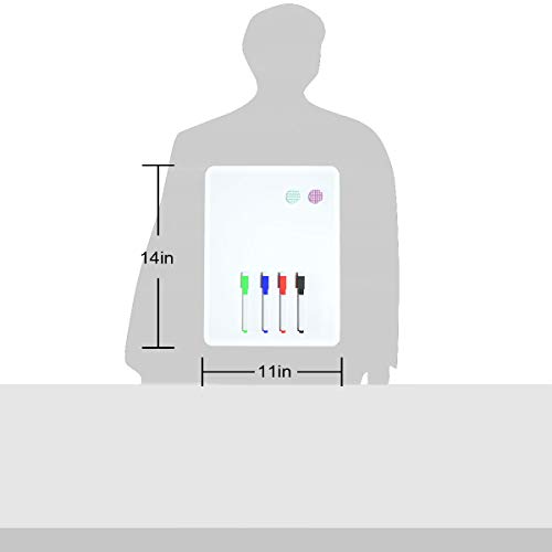PAPERAGE Dry Erase Board 11 x 14 Inches Magnetic Whiteboard with 4 Markers with Erasers and 2 Magnets - Thumbnail 4