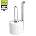 mDesign Aluminum Metal Over The Tank Toilet Tissue Paper Roll Holder Dispenser and Reserve for Bathroom Storage and Organization - Hanging - Space Saving Design, Holds 2 Rolls - Rust Free - Silver