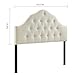 Modway Sovereign Tufted Button Linen Fabric Upholstered King Headboard in Ivory