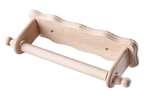 NEW KITCHEN ROLL HOLDER BEECH WOODEN WALL PAPER ROLL TOWEL DISPENSER RAW