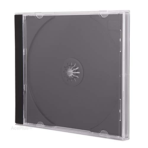 AcePlus 10 Standard CD Jewel Cases - Clear Case with Assembled Single Black Tray; 10 Pieces - Thumbnail 3