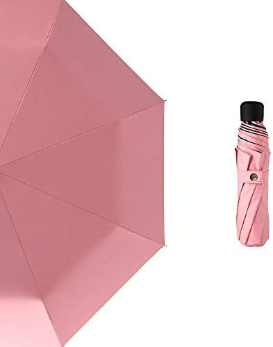 Light Weight Umbrella for Women and Men, Portable UV Protection Windproof, 3 Folding Umbrella, Pink and Blue