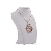 White Leather Necklace Bust Jewelry Display Stand Figure Jewelry Display Stand (H8.5")
