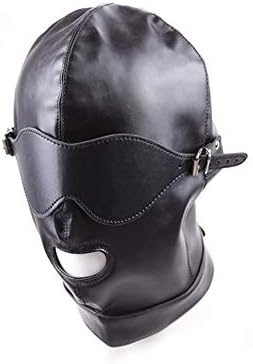 Leather Eye Cover - Couple Role Playing Mask - Black, Adjustable Size
