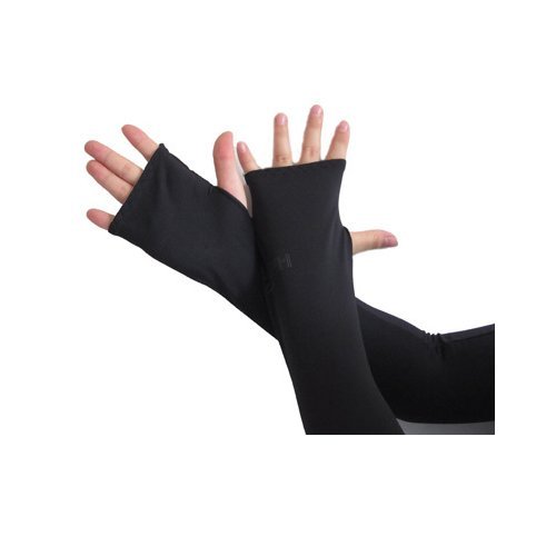 AUCH 4 Pairs Dul-purpose Sun Protection Cooler Fingerless Arm Sleeves Cover for Bike/Hiking/Golf/Cycling/Fishing/Driving/Jogging/Claiming (Black,White,Pink&Light Blue Color)