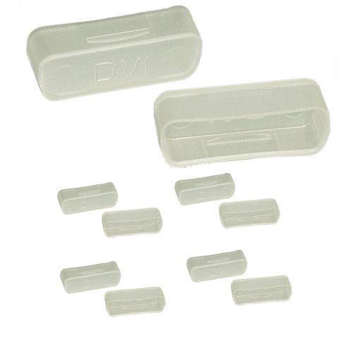 Kentek Lot of 10 PCs DVI Video Port Jack snap-in dust Dirt Cover Clear Color Female Type for DVI-I, DVI-A, DVI-D