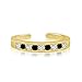 KEZEF 18k Gold over Sterling Silver Channel Set Black and White CZ Toe Ring