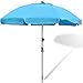 SNAIL Beach Umbrella, 7 ft Sand Anchor with Tilt Aluminum Pole, Portable Sun ray Protection Beach Umbrella with Carry Bag for Outdoor Patio, Blue