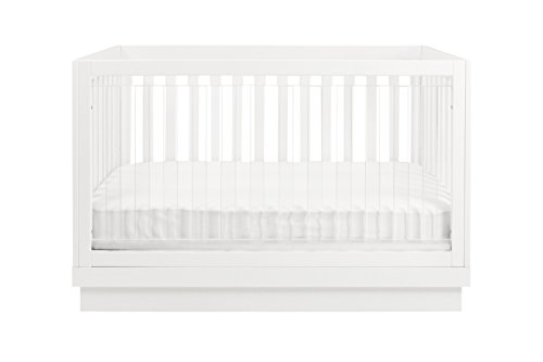 Babyletto Harlow 3-in-1 Convertible Crib, White Finish and Base/Acrylic Slats