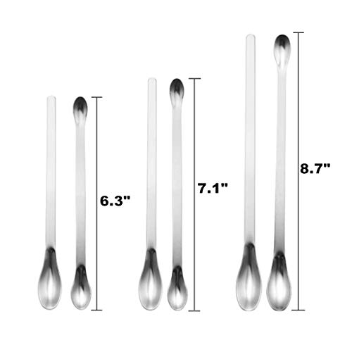 Micro Spatula, 16pcs Lab Spoon/Scoop Set, 304 Nickel Stainless Steel, Perfect for Filler, Sampling, Measuring