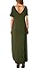 GRECERELLE Womens Casual V Neck Side Split Beach Dresses Long Maxi Dress Army Green XL
