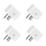 4 pack smart sockets, smart plugs,WiFi Outlet Compatible with Alexa,Google Assistant&Apple HomeKit (No Apple MFi),Timer, No Hub Required,Support 2.4GHz WiFi Network