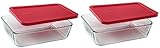 Pyrex 6-Cup Rectangle Food Storage, Pack of 2 Containers