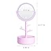 LED Lighted Makeup Mirror / Circle Touch Screen Vanity Mirror, Bathroom Countertop Cosmetic Mirrors with Organizer, Batteries or USB Charging, 360° Free Rotation - Pink