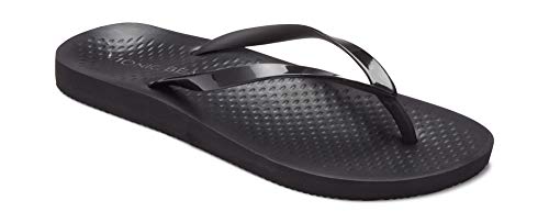 Vionic Women's Beach Noosa Flip-Flop, Black, 8 Medium US (Best Flip Flops For Plantar Fasciitis)