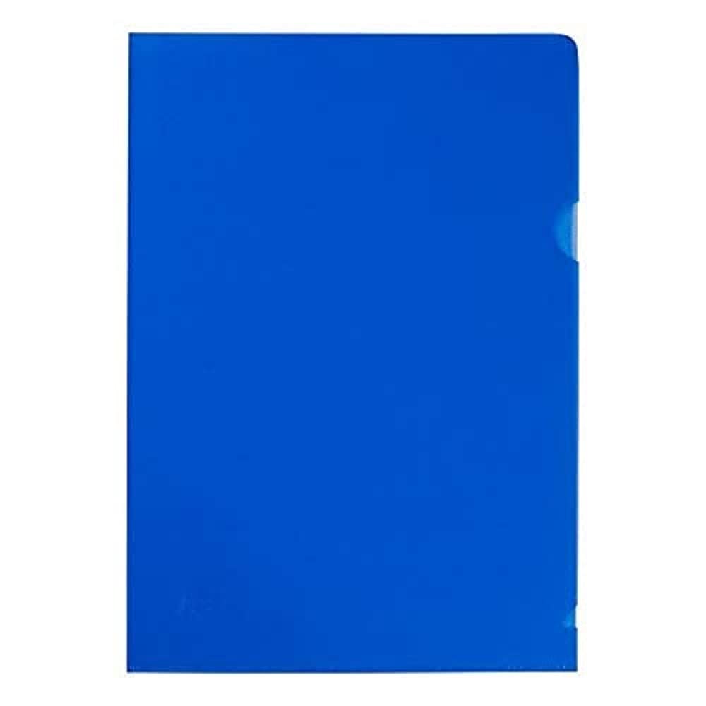 5 Star Office Folder Cut Flush Polypropylene Copy-safe Translucent 120 Micron A4 Blue [Pack 25]