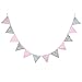 ALLHEARTDESIRES Pink & Gray Vintage Floral Hanging Pennant Bunting Wedding Banner Garland for Kids Teepee Tent Girl Baby Shower Birthday Nursery Decoration
