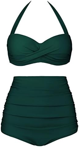 chrimute Women Vintage Polka Dot High Waisted Bikini Set Two Piece Swimsuits