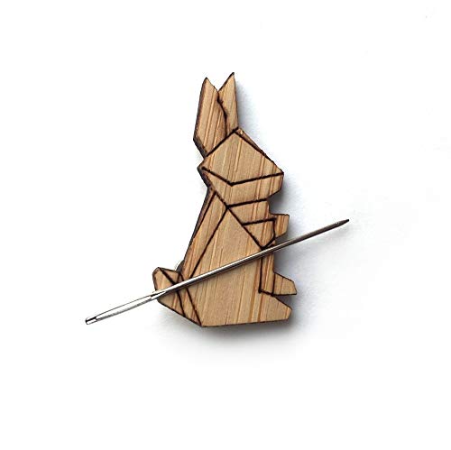 Wood Bunny Rabbit Needle Minder