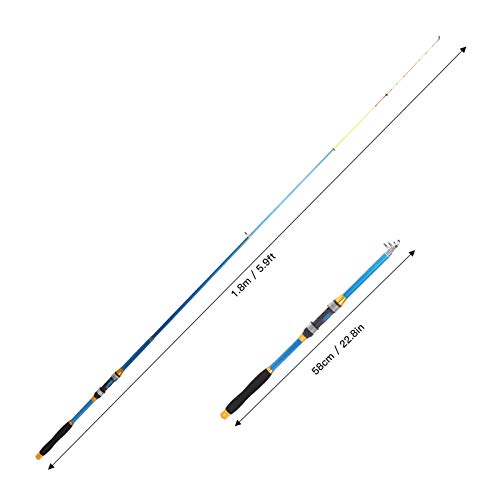 Sommergeschenk Angelrute, Angelrute, Teleskop Angelrute River Angelrute Angelzubehör für hochfestes Teleskopfischen im… – Bild 8