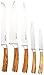 La Cote 5 Piece Chef Knives Set Japanese Stainless Steel Wood Handle with Block (5 PC W/Block (Olive Wood))