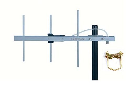433 MHz Yagi Antenna 3 Element Beam 7dBi UHF 420MHz 440MHz 450MHz, Coax Cable 12ft, RF connectors 93