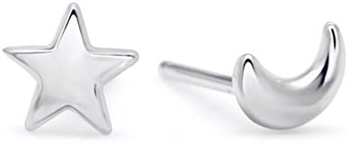 Winwest 925 Sterling Silver moon and the stars Stud Earring