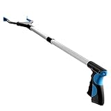 Reacher Grabber Tool, 32" Foldable Grabber Reacher for Elderly, Lightweight Extra Long Handy Trash Claw Grabber, Reaching Assist Tool for Trash Pick Up, Nabber, Litter Picker, Arm Extension (Blue)
