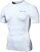 TSLA TM-R13-WHTZ_Medium Men's Short Sleeve T-Shirt Cool Dry Compression Baselayer R13