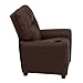 Flash Furniture Chandler LeatherSoft Kids Recliner with Cup Holder and Safety Recline, Contemporary Reclining Chair for Kids, Supports up to 90 lbs., Brown