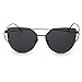 Mike Women Fashion Twin-Beams Classic Metal Frame Mirror Sunglasses (Rose Gold) (Black, A) …