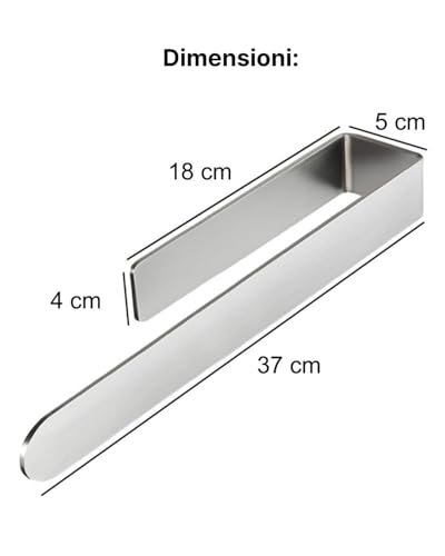 HOLESS - Bathroom Towel Holder - Stainless Steel - Strong 3M Adhesive - No Drilling - Easy to Install - Supports Up to 5kg - Length 37cm