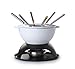 Artestia 11-Piece Cast Iron Fondue Set with Adjustable Burner 6 Colored Forks, 5-Cup White Cheese Fondue Pot for Chocolate, Meat, 4-6 Person