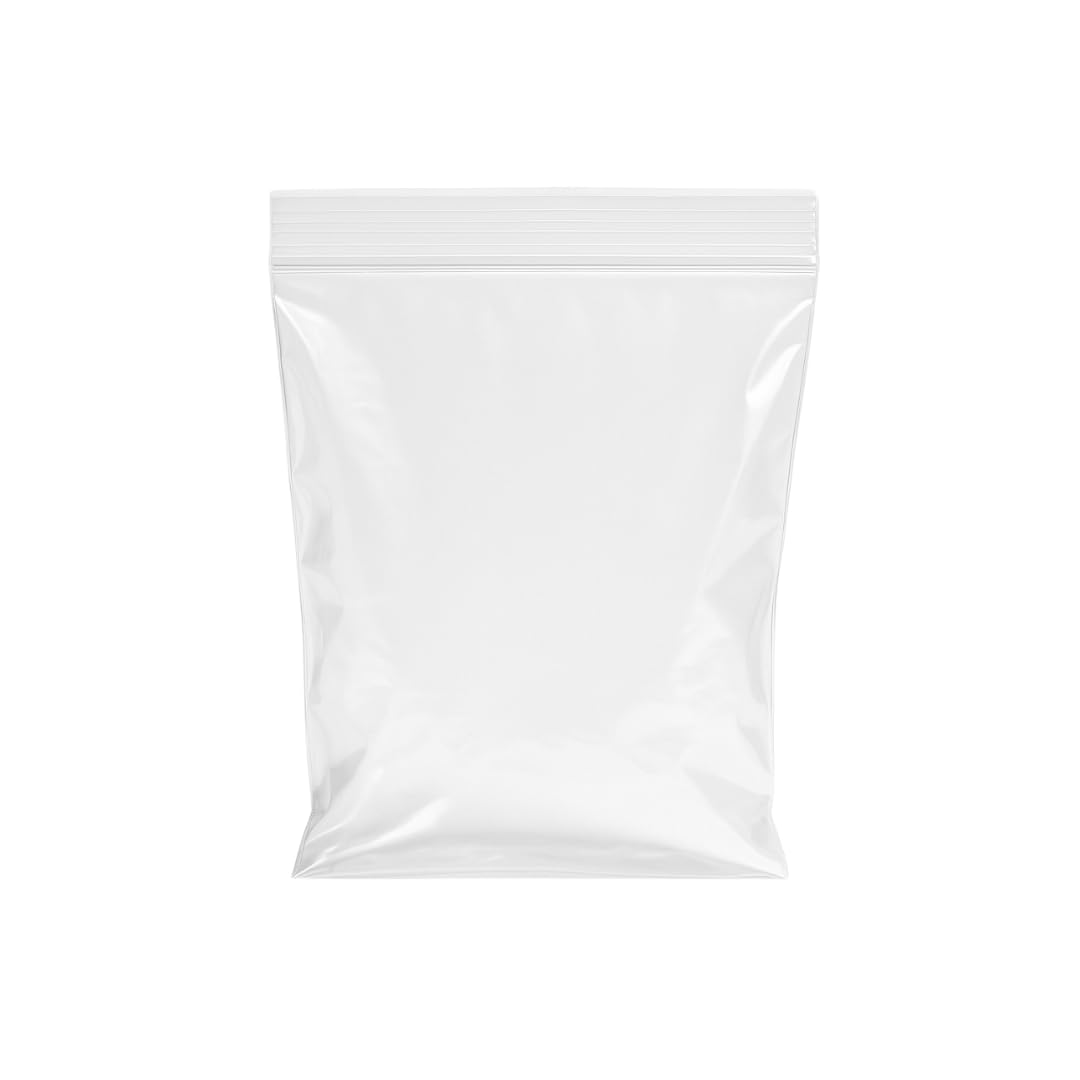 TP4U - Pack of 40 Assorted Plain Heavy Duty Extra Strong Clear Plastic Grip Seal Bags - Gauge 300g - 10 Each of 4 Sizes - 5'' x 8'' - 7'' x 10'' - 8'' x 12'' -12'' x 16''