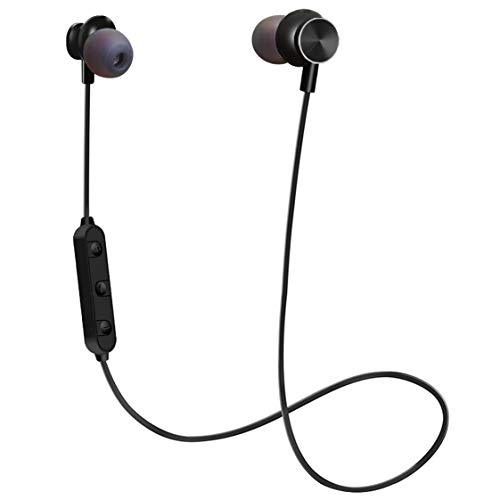 Bluetooth Sport Headphones, Stereo Magnetic Wireless Earbuds with HD Mic Bluetooth 4.2 and Secure Fit Noise Isolating Headsets IPX5 Sweatproof in Ear Earphones for Running Gym Workout