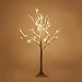 Warm White LED Birch Tree Lit Tree Décor – White Artificial Birch Tree (3 Ft, 36 Warm White LED Lights)